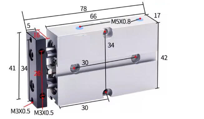 Xy lanh trượt TN10X20-S